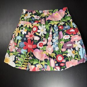 Girls Gymboree Cotton Floral Bubble Skirt Size 7 NEW Dark Blue Lined